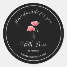 Handgemaakt met sticker uit liefde voor aangepaste