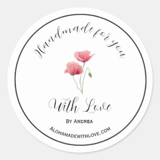 Handgemaakt met sticker uit liefde voor aangepaste