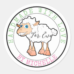 Handgemaakt met Stickers van liefdesschapen