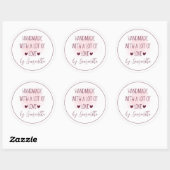 Handgemaakt met veel liefde door naam klassieke ro ronde sticker (Vel)