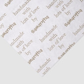 Handgemaakt met veel liefde op naam Champagne Gold Tissuepapier (Detail)