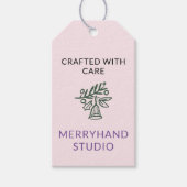 Handgemaakt met zorg Whimsical Green Bell Cadeaulabel (Voorkant)