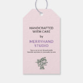 Handgemaakt met zorg Whimsical Green Bell Cadeaulabel (Achterkant)