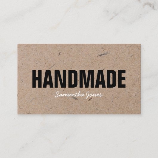 Handgemaakt Minimalistisch Modern Rustiek Kraft-pa Visitekaartje (Voorkant)