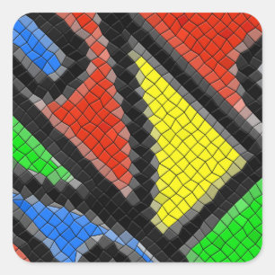 Handgemaakt mozaïek, moderne kunst. vierkante sticker