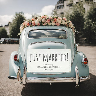 Handgemaakt net getrouwd auto banner
