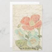 Handgemaakt papier — Floral van tandpasta (Voorkant / Achterkant)