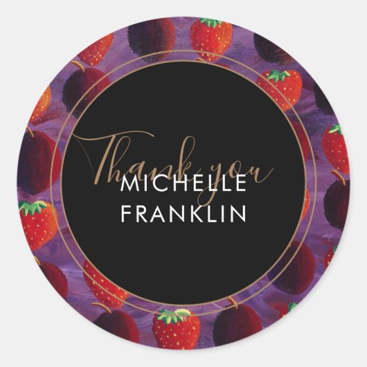 Handgemaakt product Bedankt Strawberry Fruit Label (Voorkant)