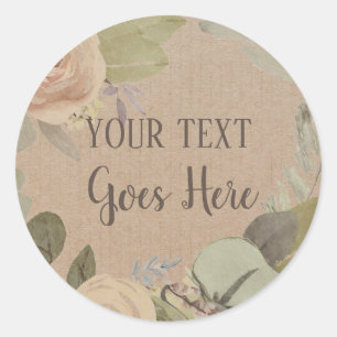  handgemaakt Product floraal met adem Ronde Sticker