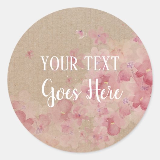  handgemaakt Product floraal met adem Ronde Sticker (Voorkant)