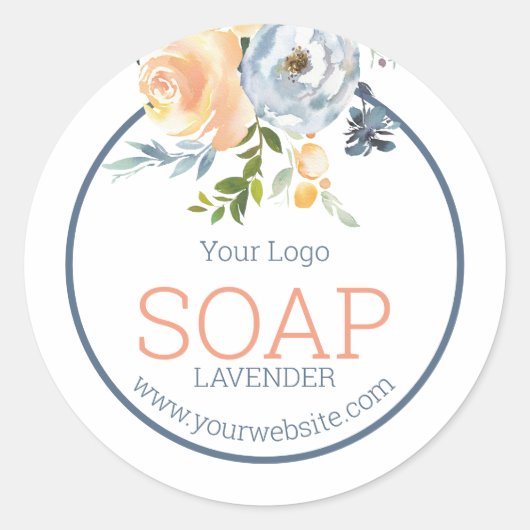 Handgemaakt product Logo Blue Ronde Sticker (Voorkant)