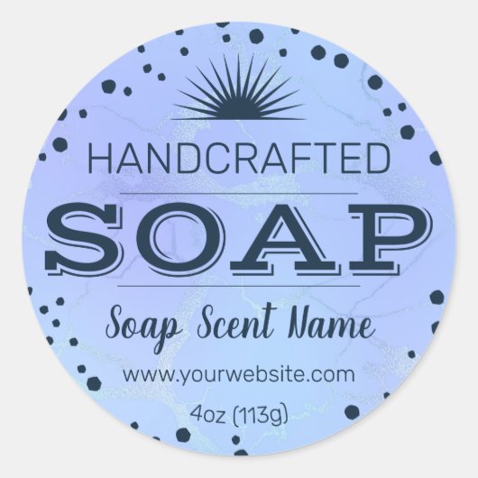 Handgemaakt rond zeeplabel ronde sticker (Voorkant)