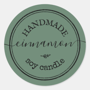 Handgemaakt script zwart rand productlabel ronde sticker