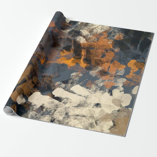 Handgemaakt surrealistisch abstract patroon. Moder Cadeaupapier (Uitgerold)
