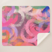 Handgemaakt surrealistisch abstract patroon. Moder Sherpa Deken (Voorkant (horizontaal))