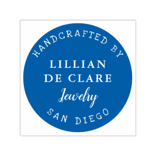 Handgemaakt, uw bedrijfsnaam, locatie  zelfinktende stempel