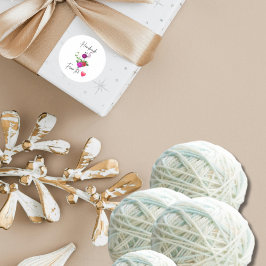 Handgemaakt van de Heart Knitting Lover Sticker