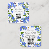 Handgemaakt Visitekaartje aangepast CR-code Floral (Voorkant / Achterkant)