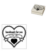 Handgemaakt voor u door .. Rustiek Hart Gepersonal Rubberstempel (Gestempeld)