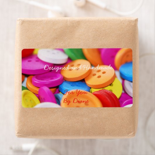 Handgemaakt voor u Kleurrijke Buttonnen Label (Insitu)