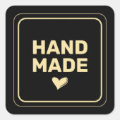 Handgemaakt voor zakelijk gebruik vierkante sticker (Voorkant)