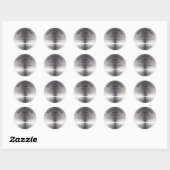 Handgemaakt zeeplabel ronde Sticker Metallic Silve (Vel)