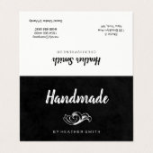 Handgemaakt (Zwart / Wit) Visitekaartjes (Buitenkant ongevouwen)