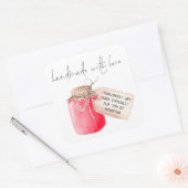 Handgemaakte Aardbeienjam Label Naam (Envelop)