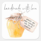 Handgemaakte Abrikozenjam Label Naam (Voorkant)