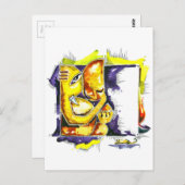 Handgemaakte Abstracte schilderijen van Lord Ganes Briefkaart (Voorkant / Achterkant)