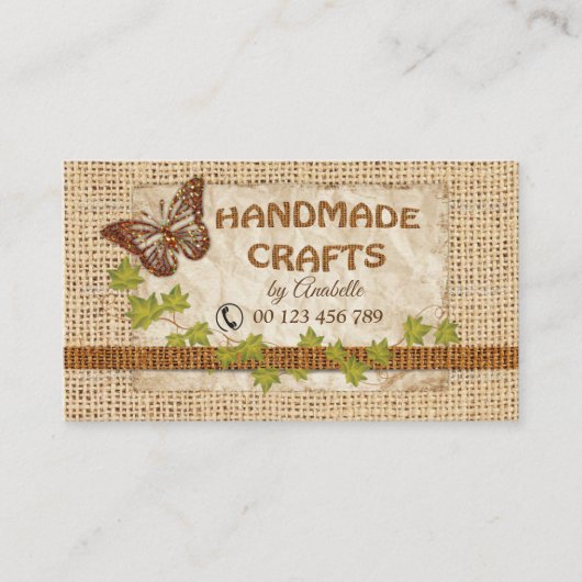 Handgemaakte ambachtelijke producten visitekaartje (Voorkant)
