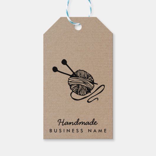 Handgemaakte ambachten modern breien kraftpapier r cadeaulabel (Voorkant)