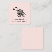 Handgemaakte ambachten modern breien roze minimali vierkante visitekaartje (Voorkant / Achterkant)