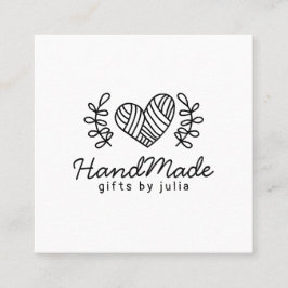 Handgemaakte ambachten modern zwart-wit logo rusti contactkaartje