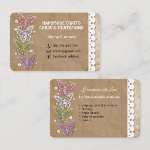 Handgemaakte artikelen en wenskaarten visitekaartje