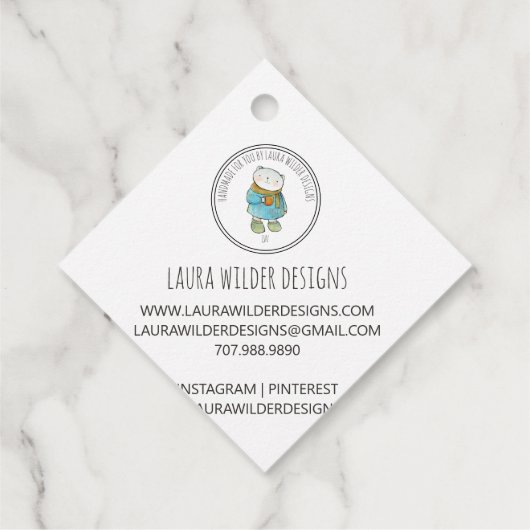 Handgemaakte Baby Kleding Maker Product Bedankjes Labels (Achterkant)