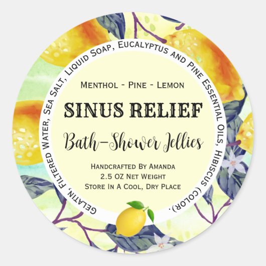 Handgemaakte Bad Product Citroenen Sticker (Voorkant)