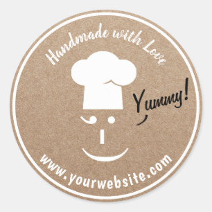 Handgemaakte bakkerijgebak Chef Rustic Kraft Ronde Sticker
