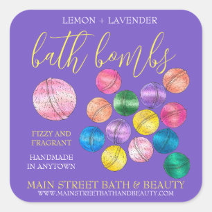 Handgemaakte bath Beauty Business Shower-bombs-lab Vierkante Sticker