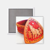 Handgemaakte Berken Hout Sieraden Doos met Howling Magneet (Voorkant / Achterkant)
