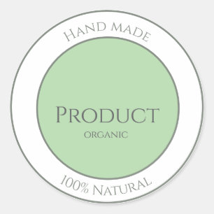 handgemaakte biologische 100% natuurlijke bewerkba ronde sticker