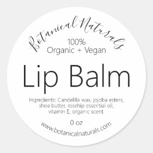 Handgemaakte biologische Vegan Pure Lip Balm Label