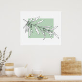 Handgemaakte bladeren van olijven poster (Keuken)