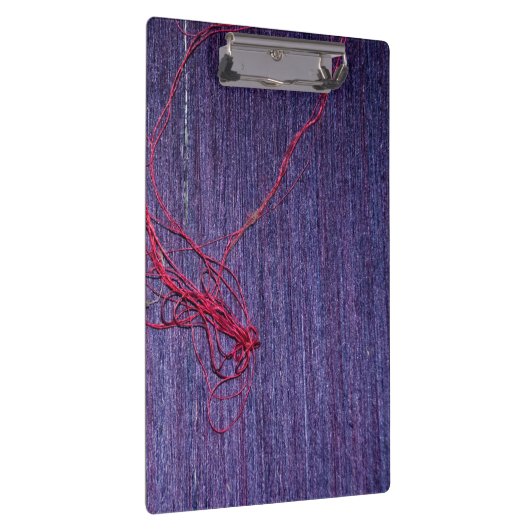 Handgemaakte Blauwe Thaise Zijde met rode draad Klembord (Rechts)