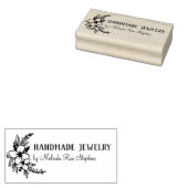 Handgemaakte bloemen en groene handgemaakte rubber 	rubberstempel (Gestempeld)