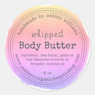 Handgemaakte Body Butter Biologisch Bedrijf Ipanem Ronde Sticker