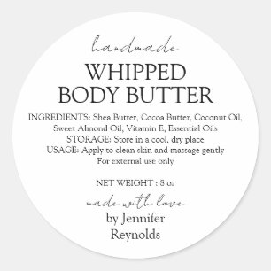 Handgemaakte Body Butter Biologisch Bedrijf Klassi Ronde Sticker