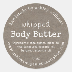 Handgemaakte Body Butter Organic Business Kraft Ronde Sticker