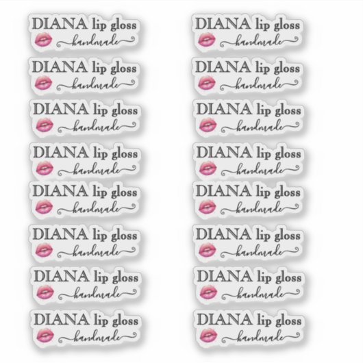 Handgemaakte Clear Lip Gloss Tube Label (Voorkant)