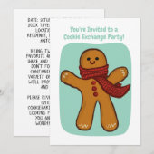 Handgemaakte Cookie Exchange Party Holiday bewerkb Kaart (Voorkant / Achterkant)